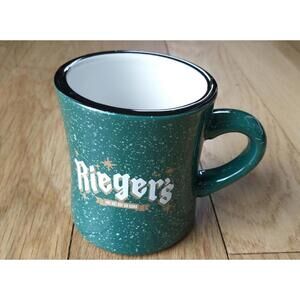J. Rieger's Monogram Whiskey 12 oz Stoneware Mug Coffee Tea Kansas City 3 3/4"